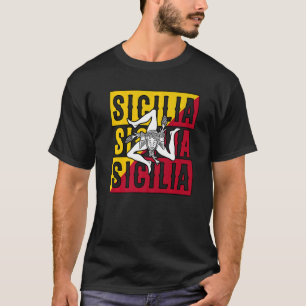 Camiseta Sicilia Flag Sicily Palermo Itália