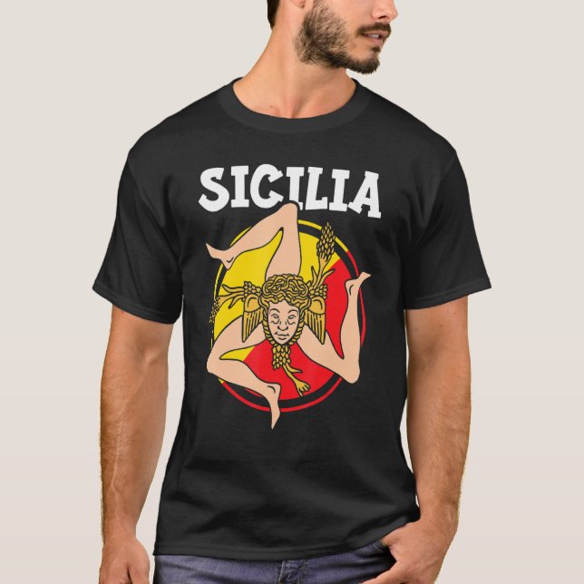 Camiseta Sicilia Flag Sicily Palermo Italy 1 (Frente)
