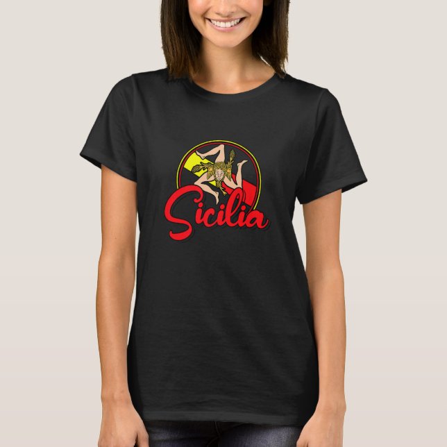 Camiseta Sicilia Flag Sicily Palermo Italy  18 (Frente)