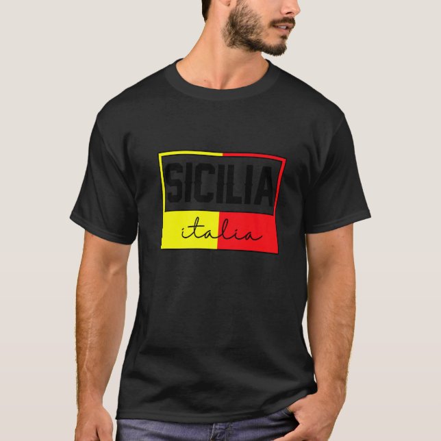 Camiseta Sicilia Flag Sicily Palermo Italy  33 (Frente)
