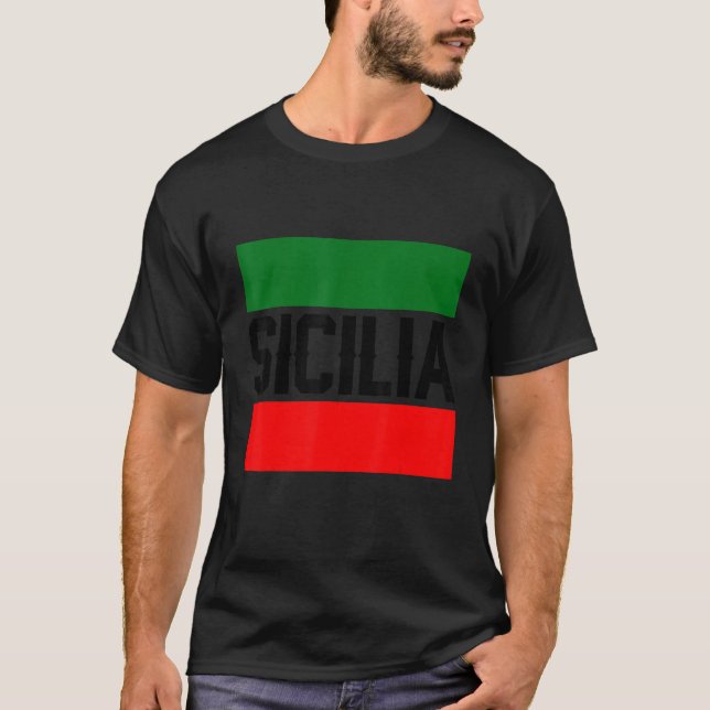 Camiseta Sicilia Flag Sicily Palermo Italy 37 (Frente)