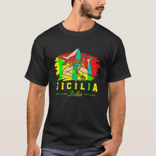Camiseta Sicília Itália Bandeira Da Sicília Orgulhosa Sicíl