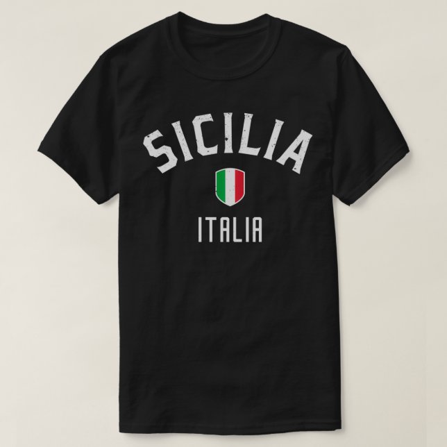 Camiseta Sicilia Itália Bandeira italiana Sicília Itália (Frente do Design)