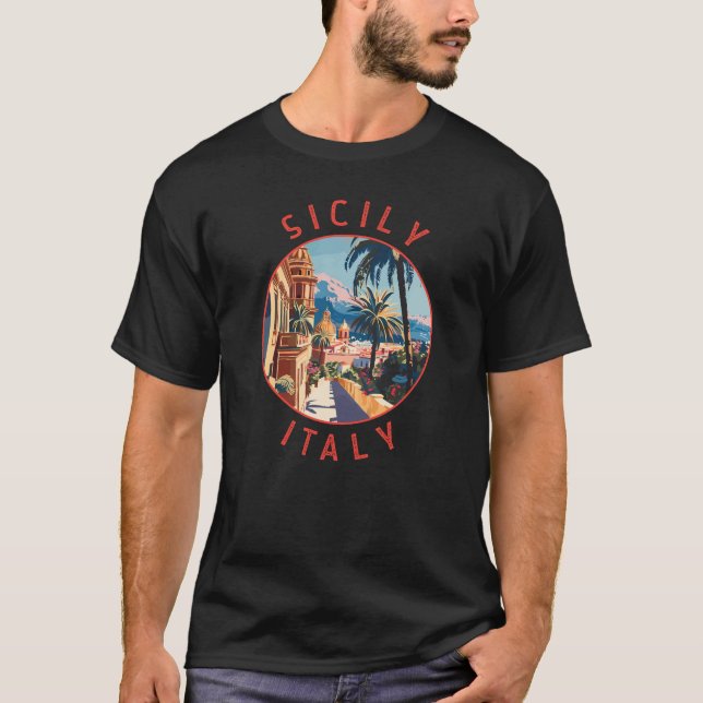 Camiseta Sicília Itália - Circulo de Desvio Retrotraído (Frente)
