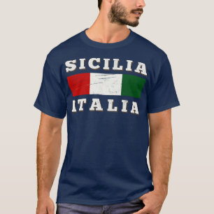 Camiseta Sicilia Região Italiana Tipografia Design
