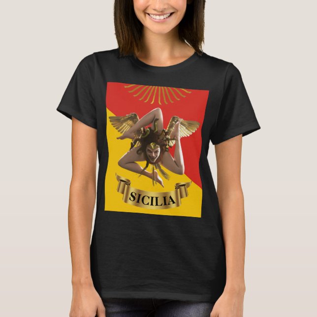 Camiseta Sicília / Siciliana Medusa Trinacria (Frente)