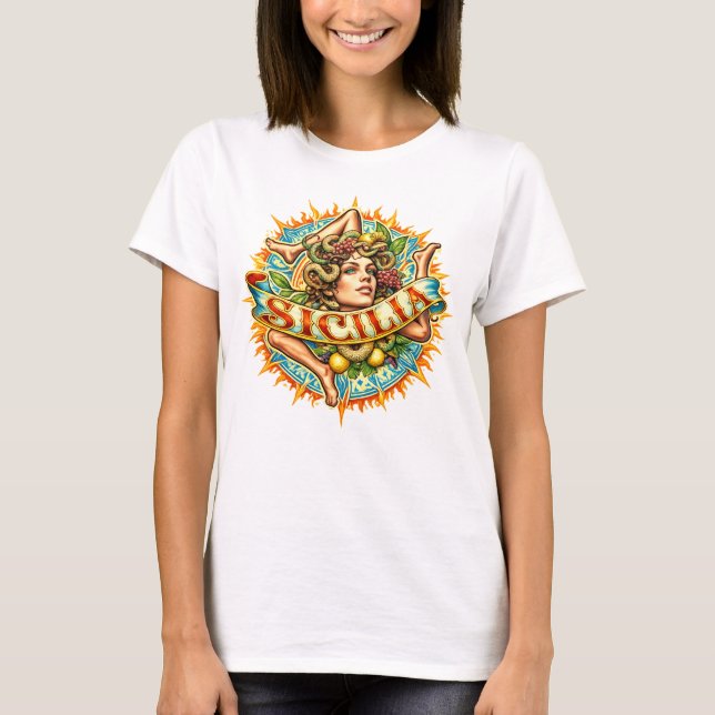 Camiseta Sicilia Trinacria Sol  (Frente)