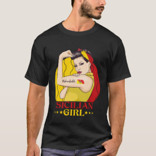 Camiseta Siciliana Girl Unquebrável sicily Flag