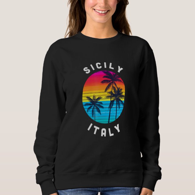 Camiseta Sicily Italy Vacation Souvenir Sunset Beach (Frente)