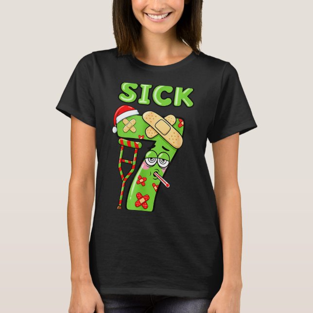 Camiseta Sick Seven Meme 67 Number Santa Hat Christmas Men  (Frente)