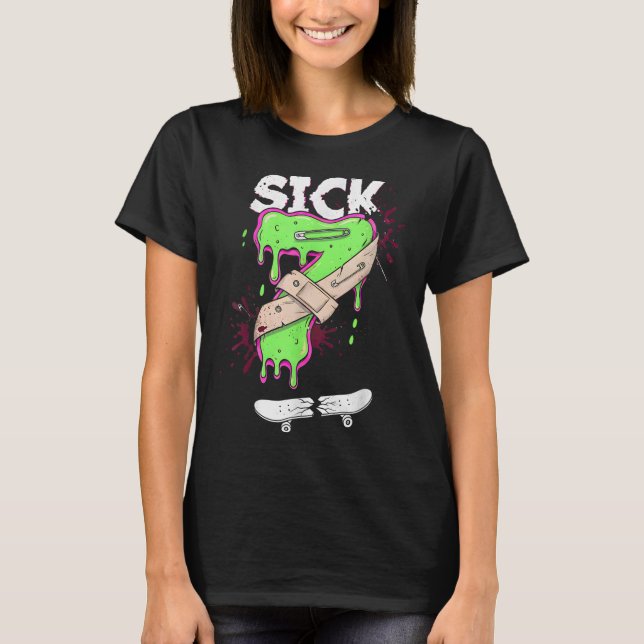 Camiseta Sick Seven Meme Tee Fun Wordplay Drip  (Frente)