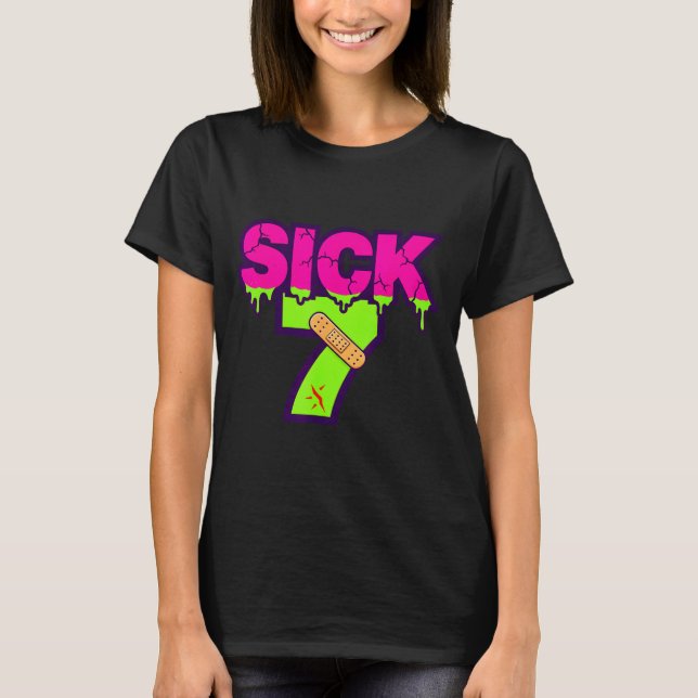 Camiseta Sick Seven Meme Tee Six Seven Fun Wordplay Drip  (Frente)