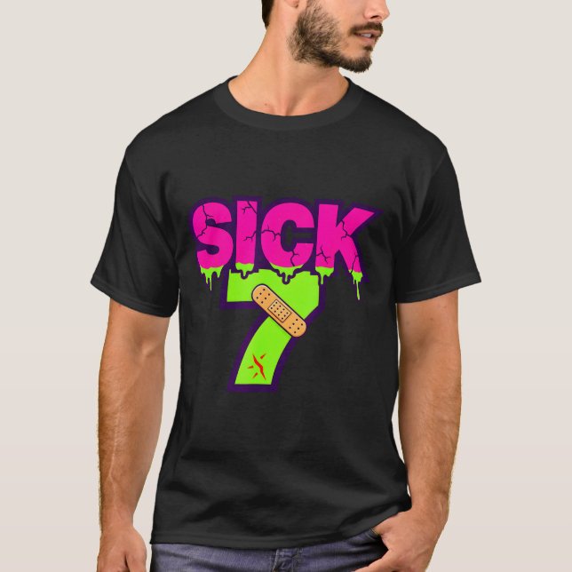 Camiseta Sick Seven Meme Tee Six Seven Fun Wordplay Drip  (Frente)
