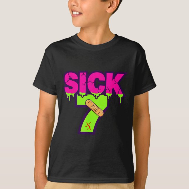 Camiseta Sick Seven Meme Tee Six Seven Fun Wordplay Drip  (Frente)
