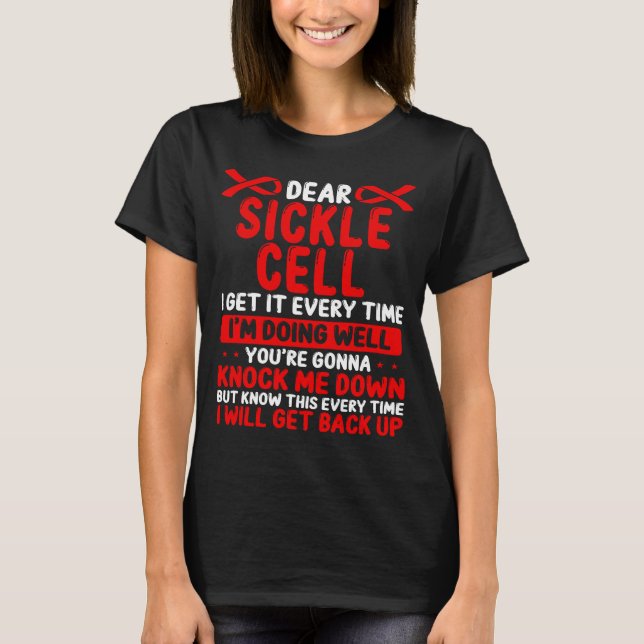 Camiseta Sickle Cell Awareness Month Sickle Cell Ribbon (Frente)