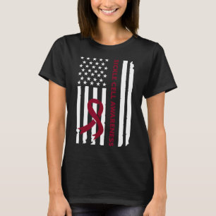 Camiseta Sickle Cell Awarness Mont Burgundy Ribbon American