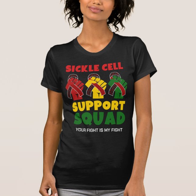 Camiseta SICKLE CELL SUPPORT SQUAD Nome Personalizado (Frente)