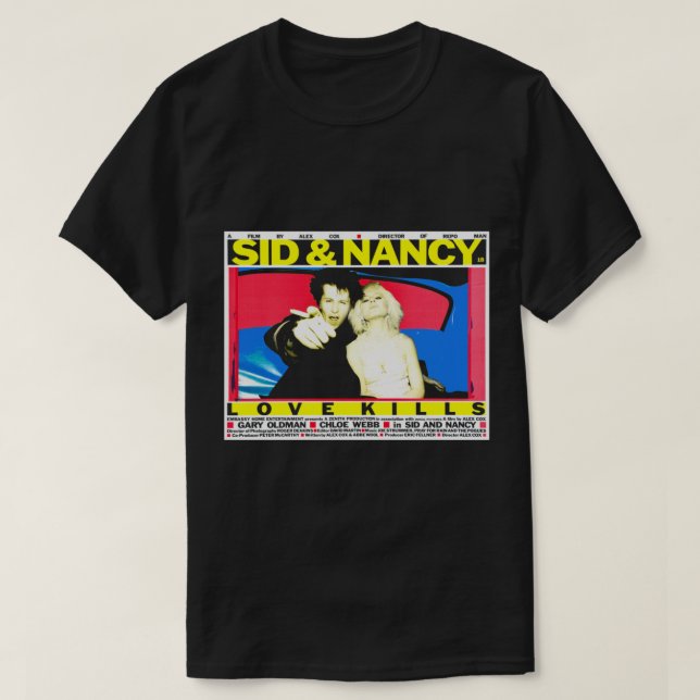 Camiseta Sid e Nancy Adoram Matares Essenciais (Frente do Design)