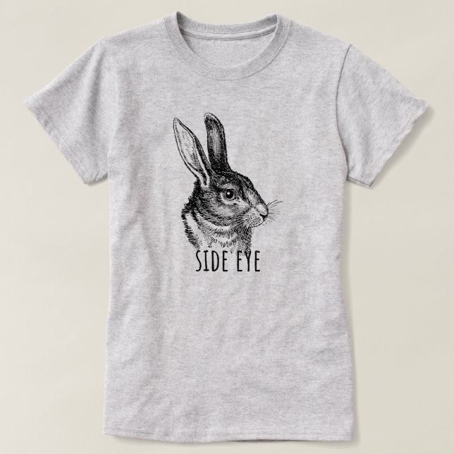 Camiseta Side Eye Funny Bunny (Frente do Design)