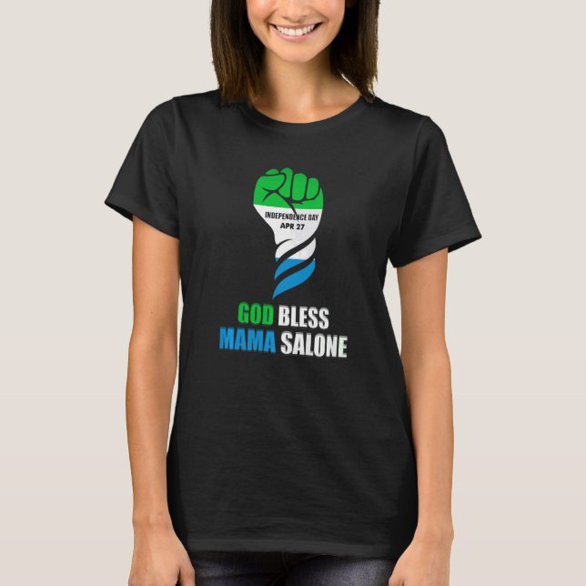 Camiseta Sierra Leone Independence Home God Bless Mama Salo (Frente)