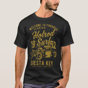 Camiseta Siesta Key Florida Retro Hotrod Surf 5