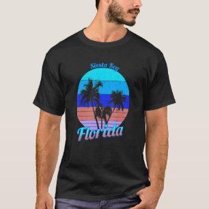 Camiseta Siesta Key Florida Retro Tropical Palm Trees Vacat