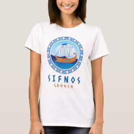 Camiseta Sifnos, Grécia Greek Ship Design Feminino