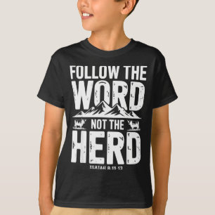 Camiseta Siga A Palavra Não O Rebanho Religião Cristã Hi