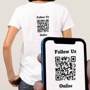 Camiseta Siga-nos a mensagem online com o código QR T-Shir