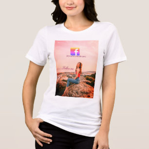 Camiseta siga-nos nome de usuário do facebook mídia social