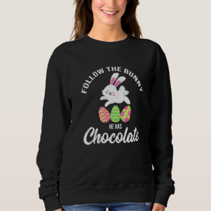 Camiseta Siga O Coelhinho Que Ele Tem Felz pascoa De Chocol