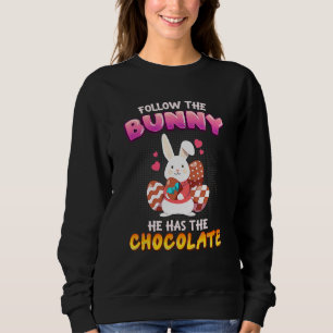 Camiseta Siga O Coelhinho Que Ele Tem Felz pascoa De Chocol