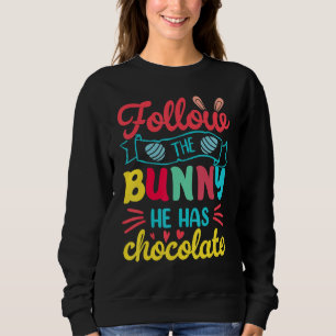 Camiseta Siga O Coelhinho Que Ele Tem Felz pascoa De Chocol