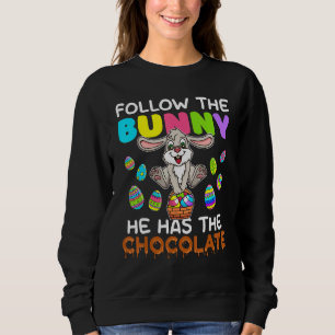 Camiseta Siga O Coelhinho Que Ele Tem Felz pascoa De Chocol