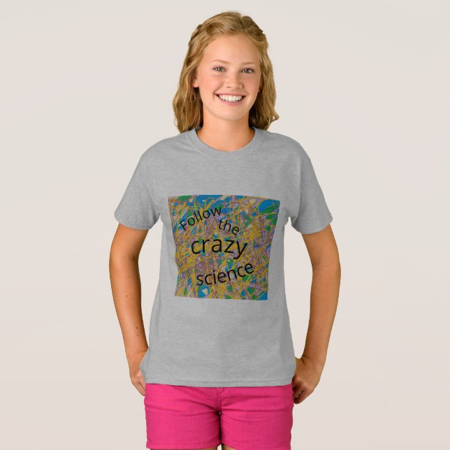 Camiseta siga o preto louco do órfão da ciência (Frente Completa)