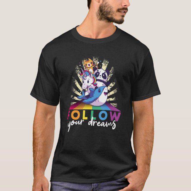 Camiseta Siga os seus sonhos, animais (Frente)