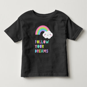 Camiseta Siga os seus sonhos, sua nuvem de arco-íris