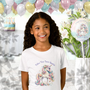 Camiseta Siga seu folheto interior do Rainbow Unicorn Paste
