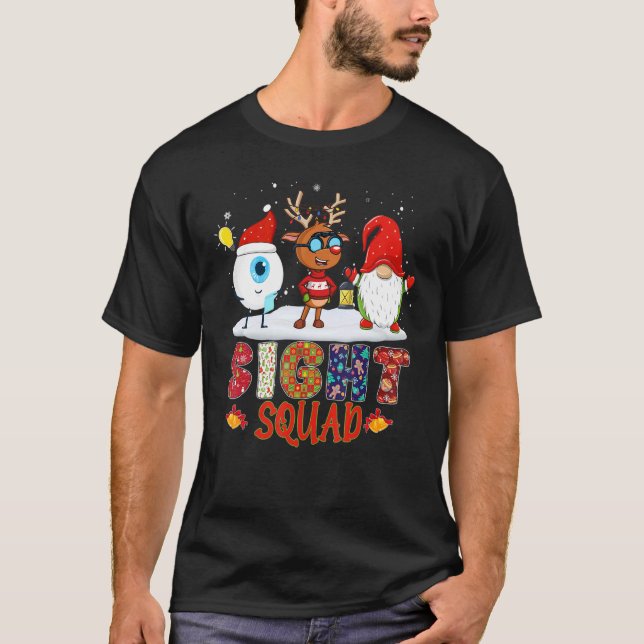 Camiseta Sight Squad Gnome Reindeer Santa Christmas Optomet (Frente)