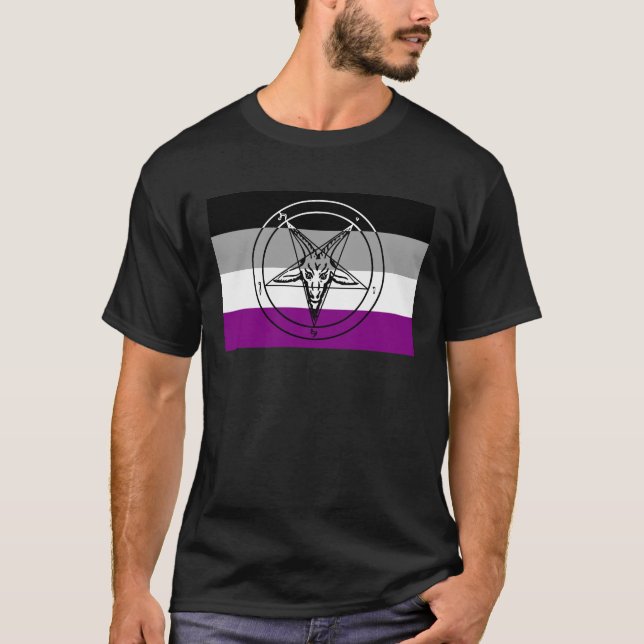 Camiseta Sigilo do Orgulho Assexual de Baphomet (Frente)