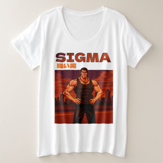 Camiseta Sigma 強い男 (Frente do Design)