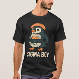 Camiseta Sigma Boy Italiano Brainrot Engraçado Meme Penguin