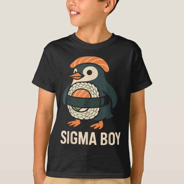 Camiseta Sigma Boy Italiano Brainrot Engraçado Meme Penguin (Frente)
