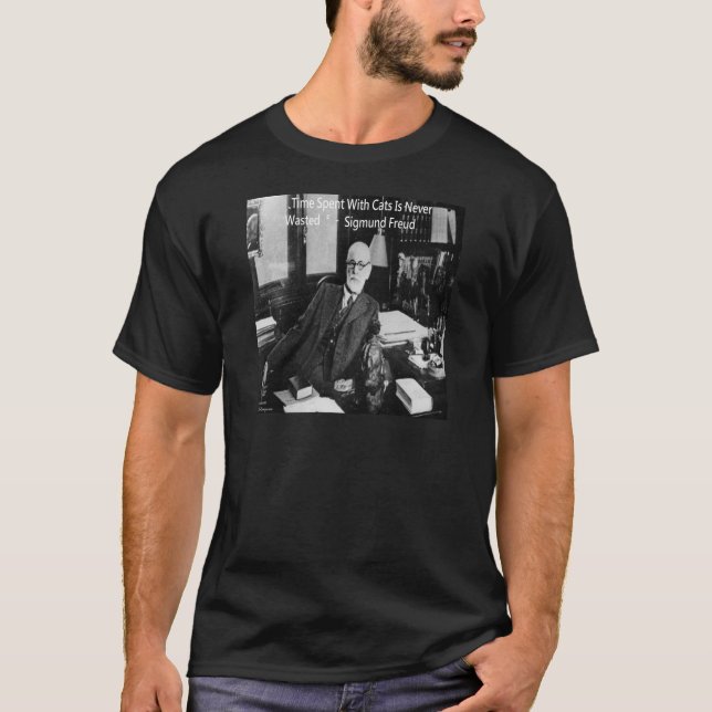 Camiseta Sigmund Freud Em Seu Escritório E Engraçada Cotaçã (Frente)