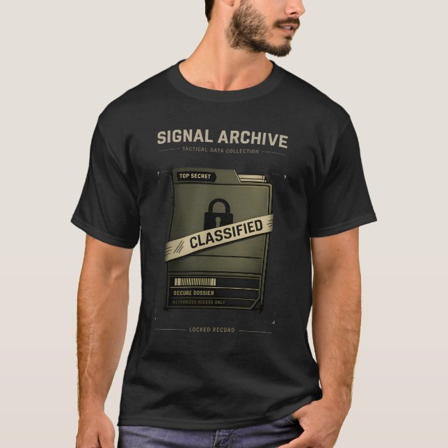 Camiseta Signal Archive 009 — Classified Dossier File Tee (Frente)