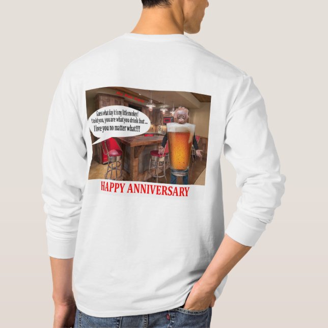 Camiseta significa longa manga de tee. Feliz Aniversário. (Verso)