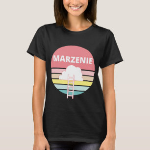Camiseta Significa sonhar em polonês. Estilo do sanset rosa