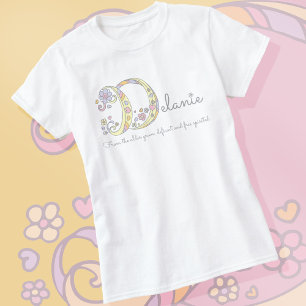 Camiseta Significado do nome de menina Delanie monograma de
