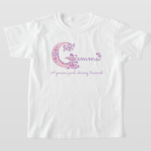 Camiseta Significado personalizado decorativo rosa nome da