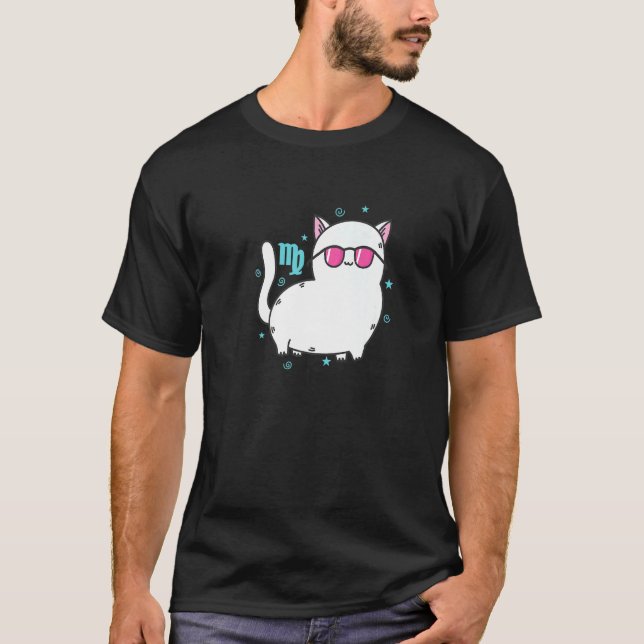 Camiseta Signo de Virgem como Horóscopo de Gato (Frente)